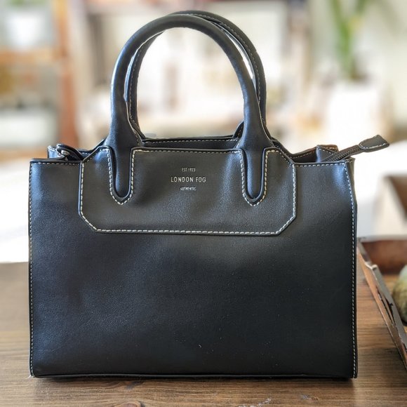 London Fog Handbags - Classic London Fog Black Satchel